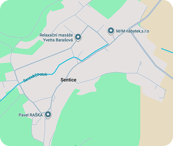 Mapa - sídlo společnosti MV-REALIZACE, s.r.o., Sentice 226, Tišnov